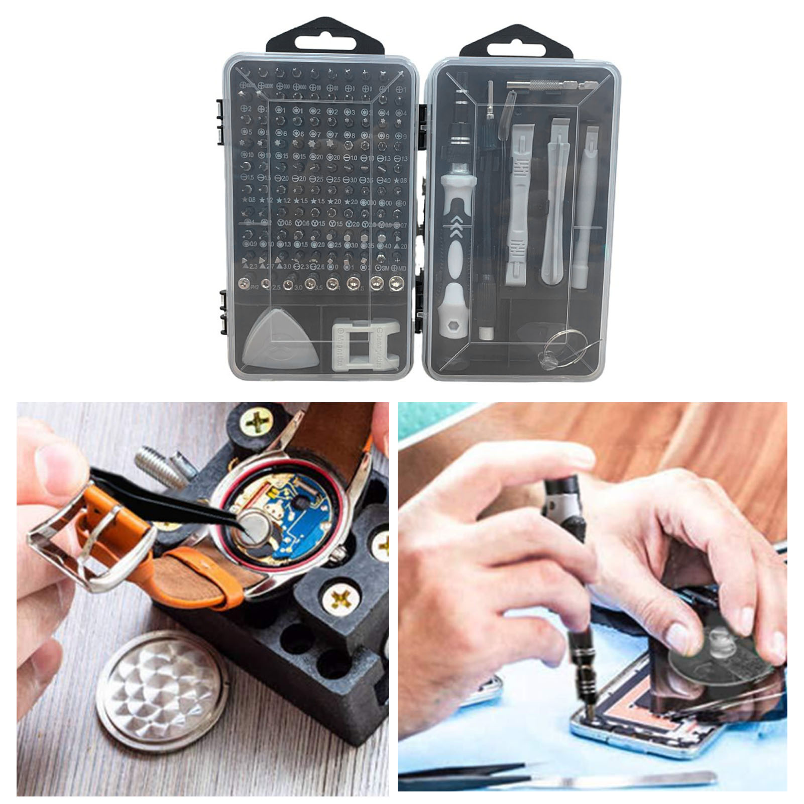 115-in-1 Magnetisches Präzisionsschraubendreher-set Für Handy-reparatur Und Wartung, Grau Und Schwarz