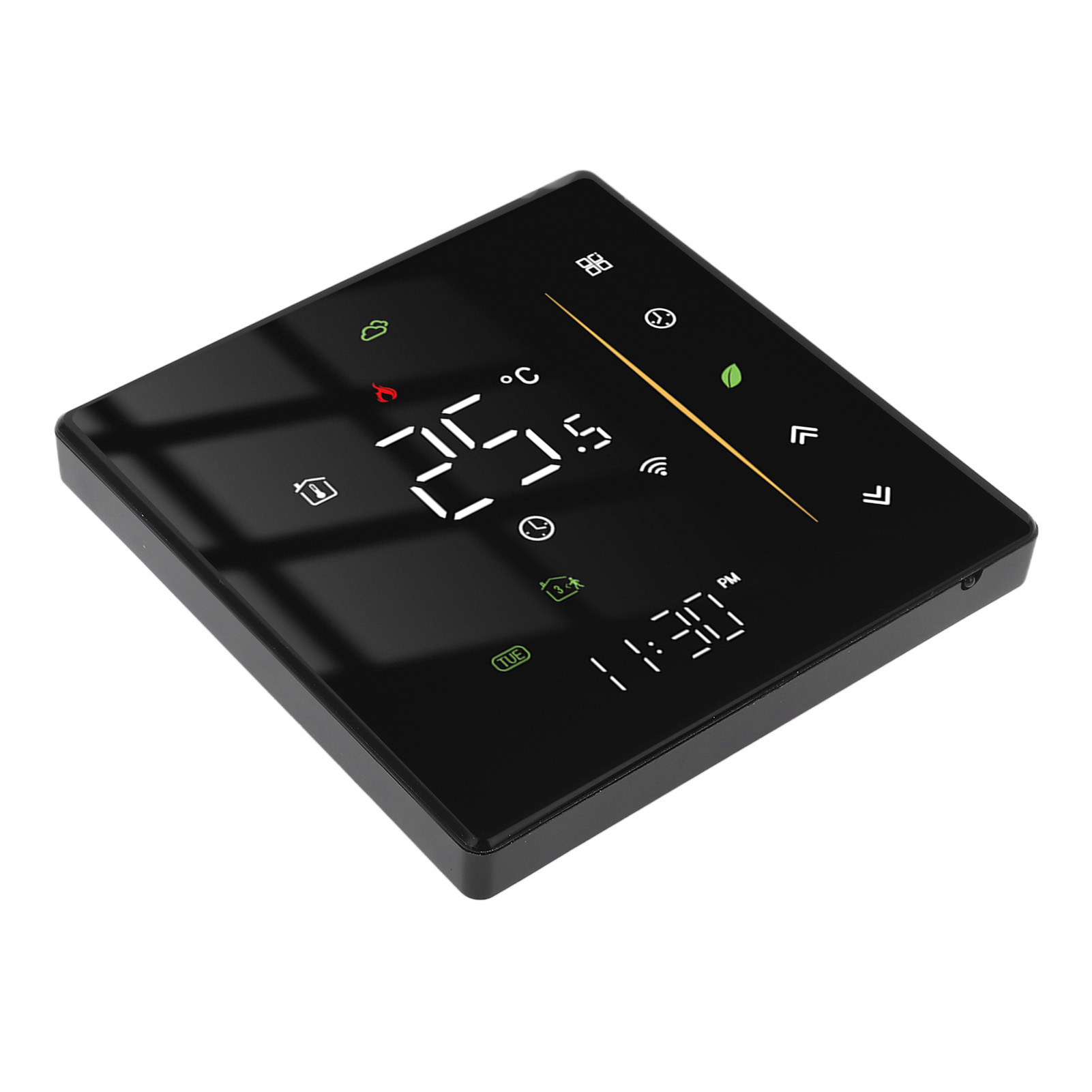 Programmierbarer Smart-thermostat 95-240vac, Schwarz, Elektrische Fußbodenheizung, Steuerung Über Wifi-app, Kompatibel Mit Smart Home, Präzise Und Professionelle Regelung.