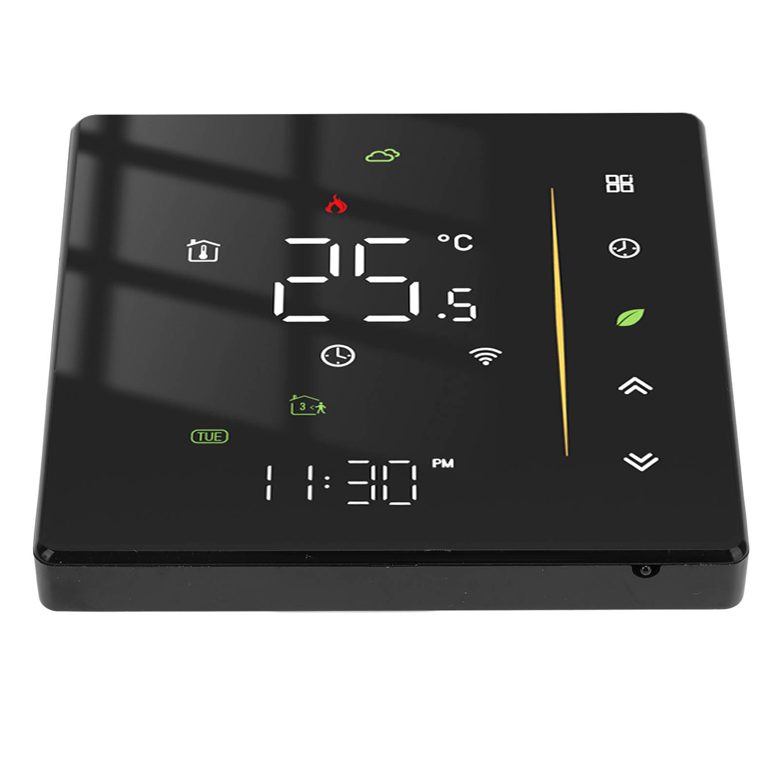 Programmierbarer, Intelligenter Wlan-thermostat Für Heizkessel, Temperaturregler 95–240 V, Schwarz, App-steuerung
