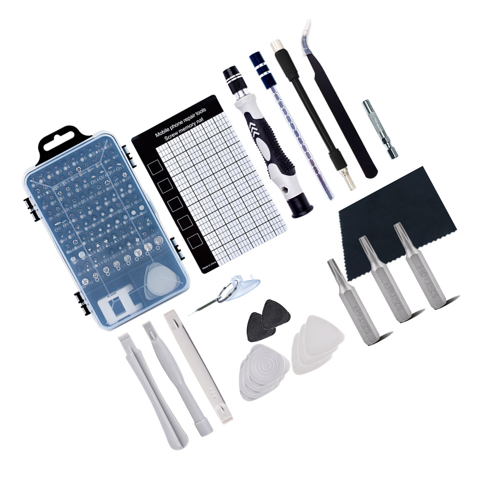 123-in-1-handyreparaturset, Präzisions-crv-schraubendreher, Uhren- Und Elektronik-demontageset, Industrieausrüstung, Schwarzgrau, 4-mm-bits.
