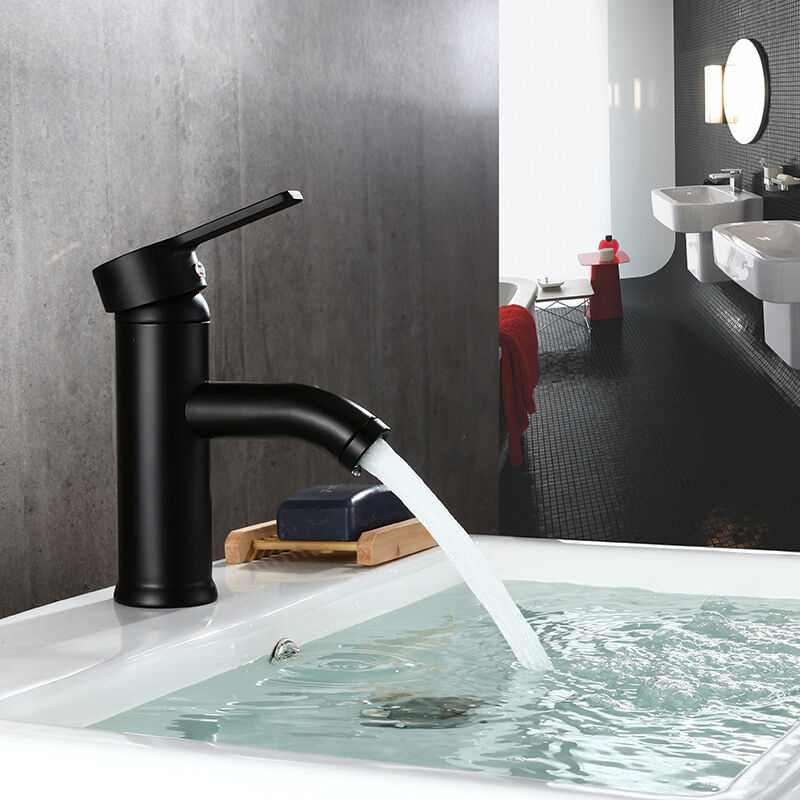 Schwarzer Waschtischarmatur, Hochwertiges Kompaktmodell, Design-waschtischmischer, Elegante Matte Oberfläche, Geeignet Für Dusche, Universell Einsetzbar.