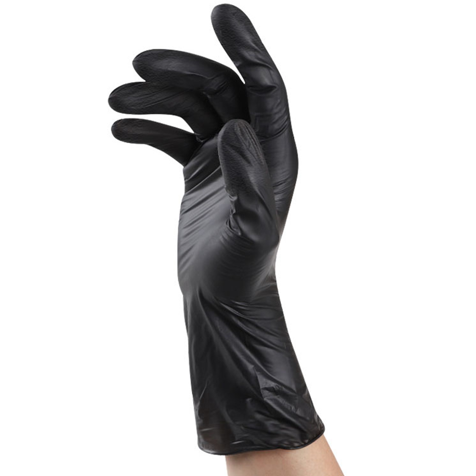 100 Schwarze Nitrilhandschuhe, Größe M, Dick, Hochelastisch, Einweghandschuhe Für Inspektion, Untersuchung Und Handschutz, Packung Mit 100 Stück