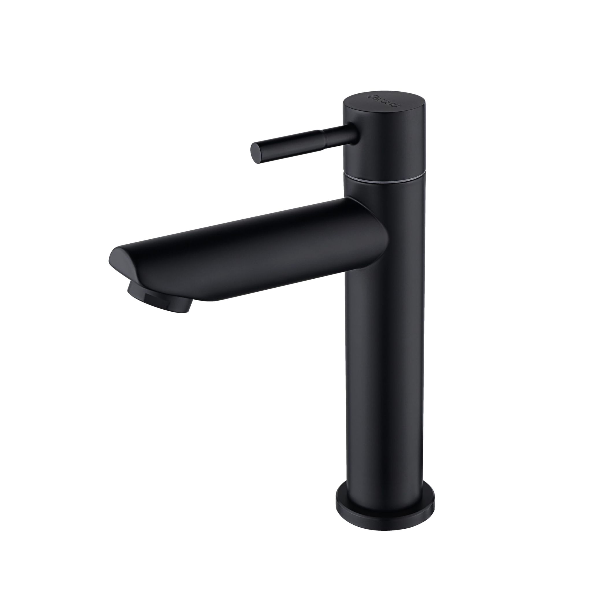 Robinet Lave Main Eau Froide Uniquement, Robinet Lavabo Eau Froide Pour Wc, Robinetterie Avec Bec Hauthor 100mm Et Acier Inoxydable Noir Mat