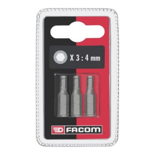 FACOM Bits Serie 1 - Sechskant 6 mm 3-tlg.