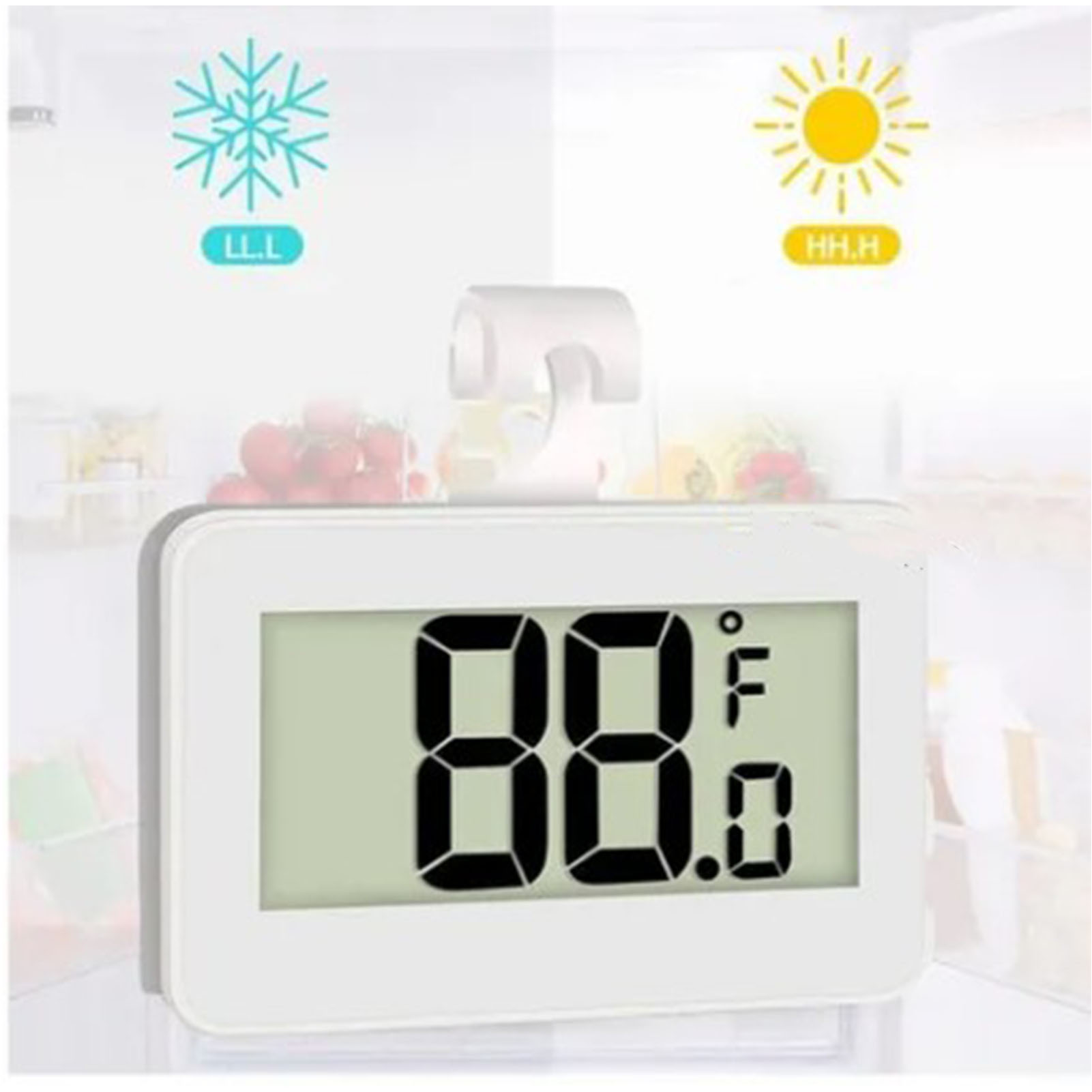 Weißes Digitales Thermometer Für Gefrierschrank Und Kühlschrank, Mini, Präzise, Energieeffizient, Für Den Hausgebrauch