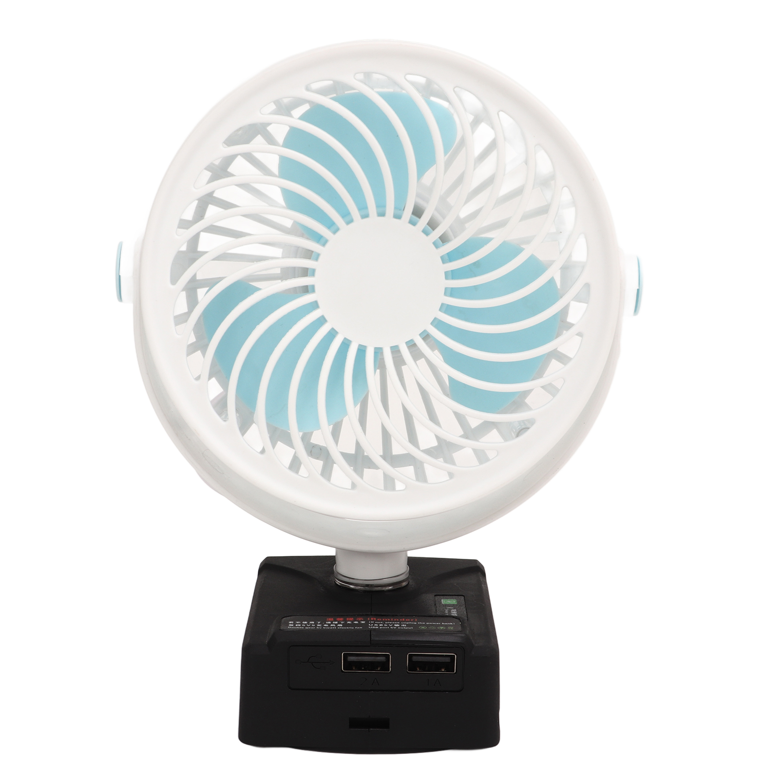 13 Cm Usb-wiederaufladbarer Kabelloser Tischventilator, Weiß, 2 Ladeanschlüsse, Kleiner Tragbarer Elektrischer Ventilator