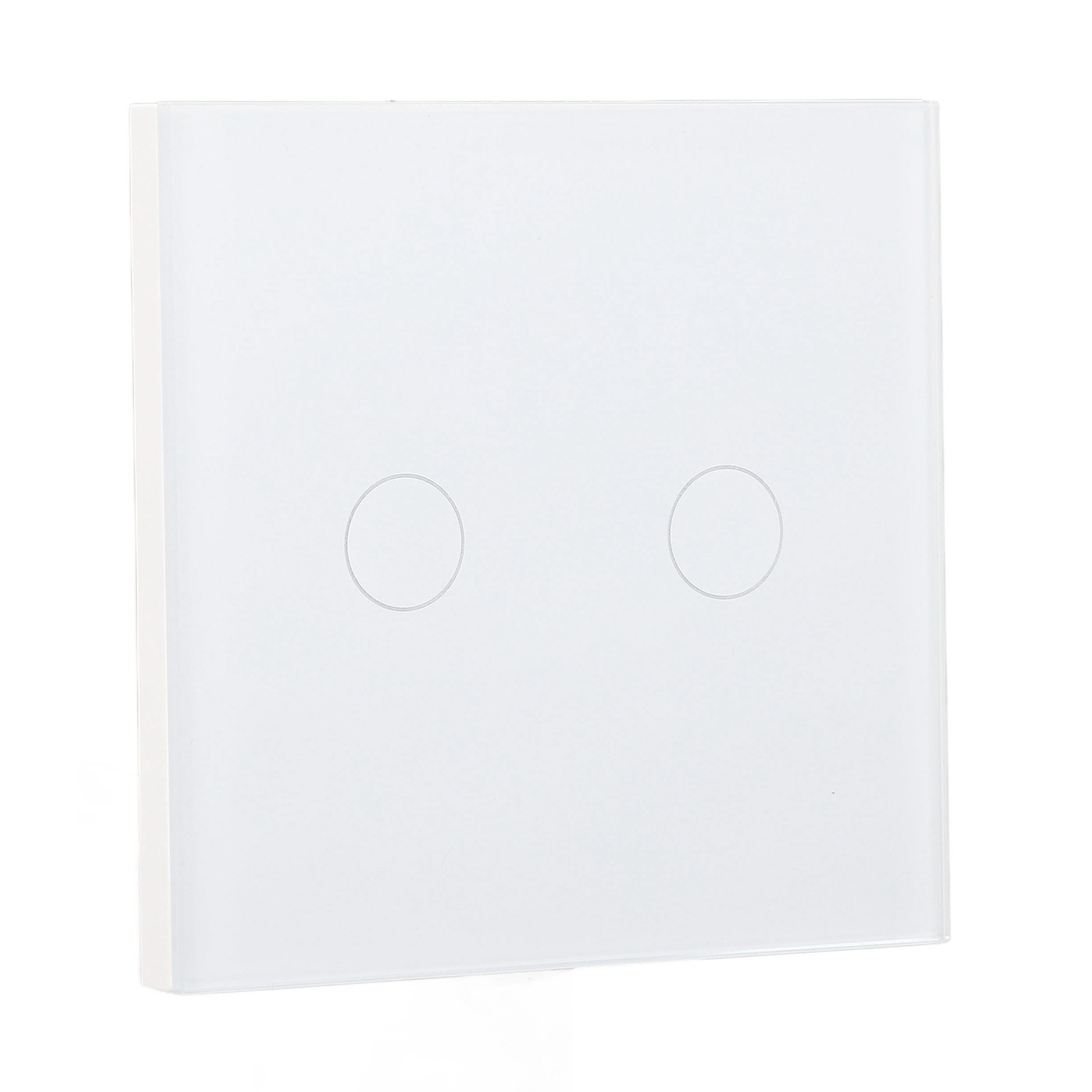 2-fach Touch-wandschalter Aus Weißem Gehärtetem Glas, Mit Kontrollleuchte, Touchscreen, 110-240v Ac, Sicherheitsglasplatte.