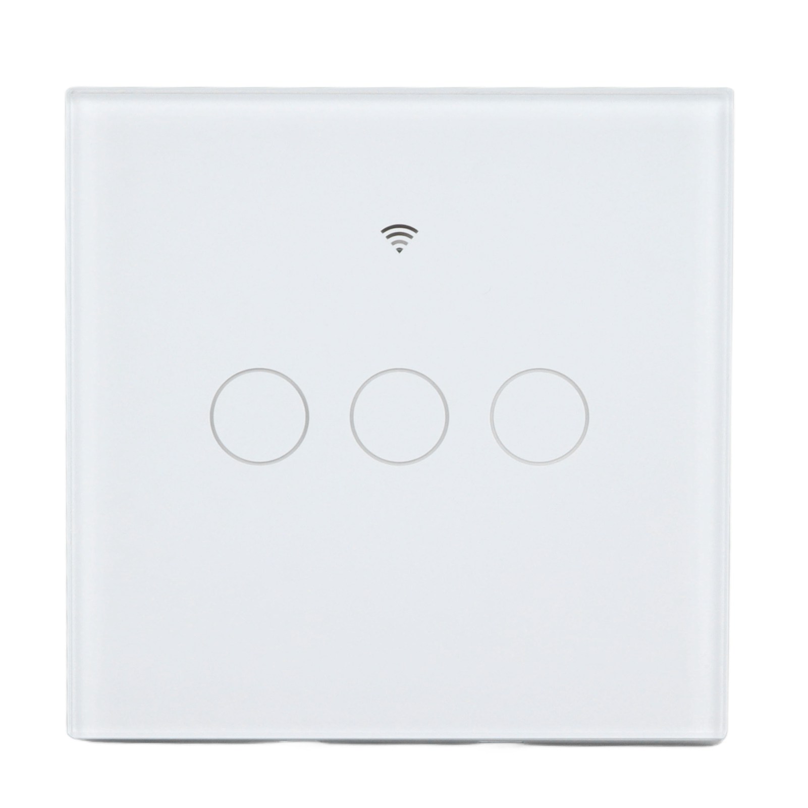 Wifi-touch-wandschalter Mit 3 Tasten, Typ 86, Gehärtetes Glas, Weiß, 100-240 V, Kompatibel Mit Alexa/google Home, Verstärktes Touchpanel, Eu-stecker, Sprachsteuerung Und App.