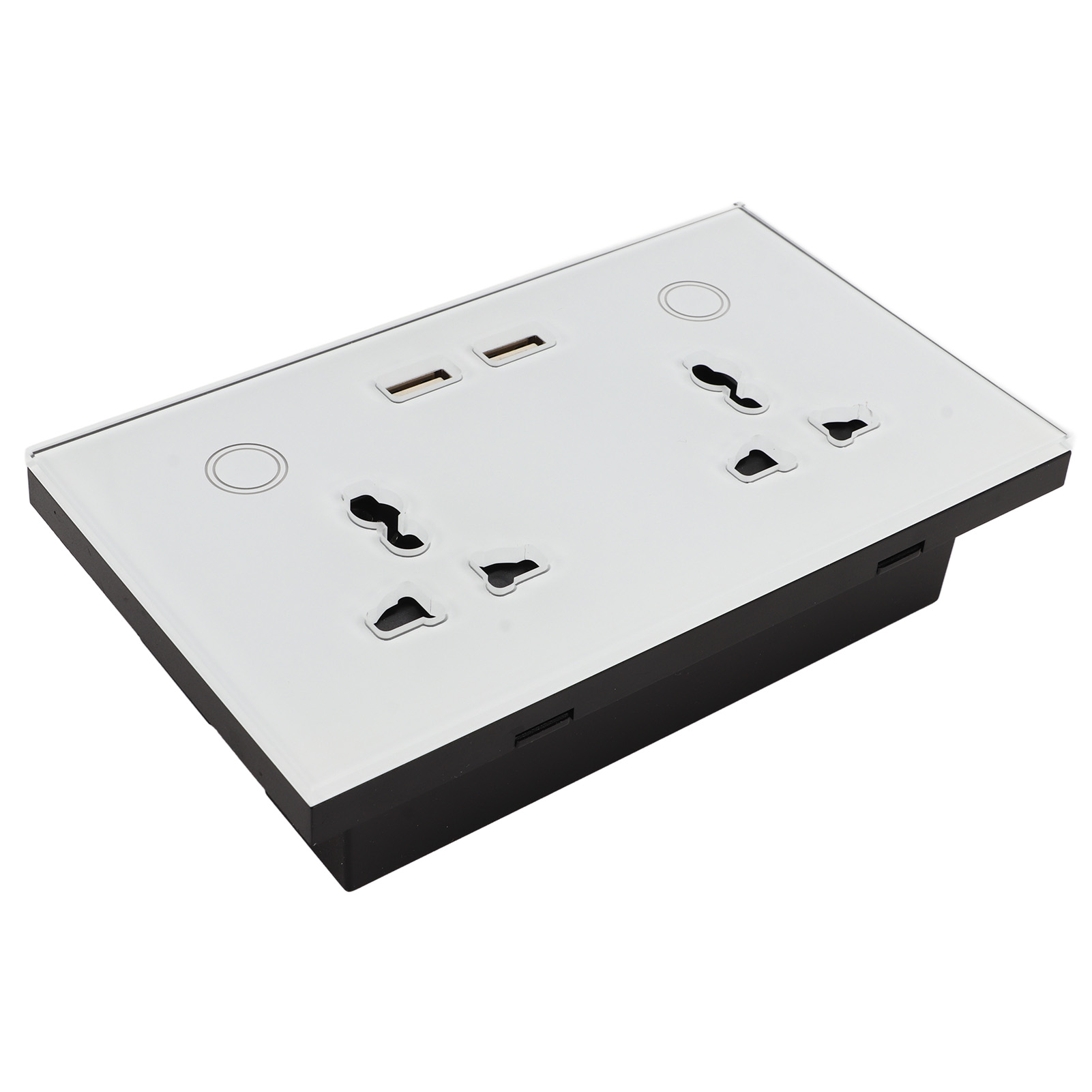 2-positionen-wlan-touch-wandschalter Aus Weißem Glas Mit Intelligenter Usb-buchse, Glasfront, Ac110-240v