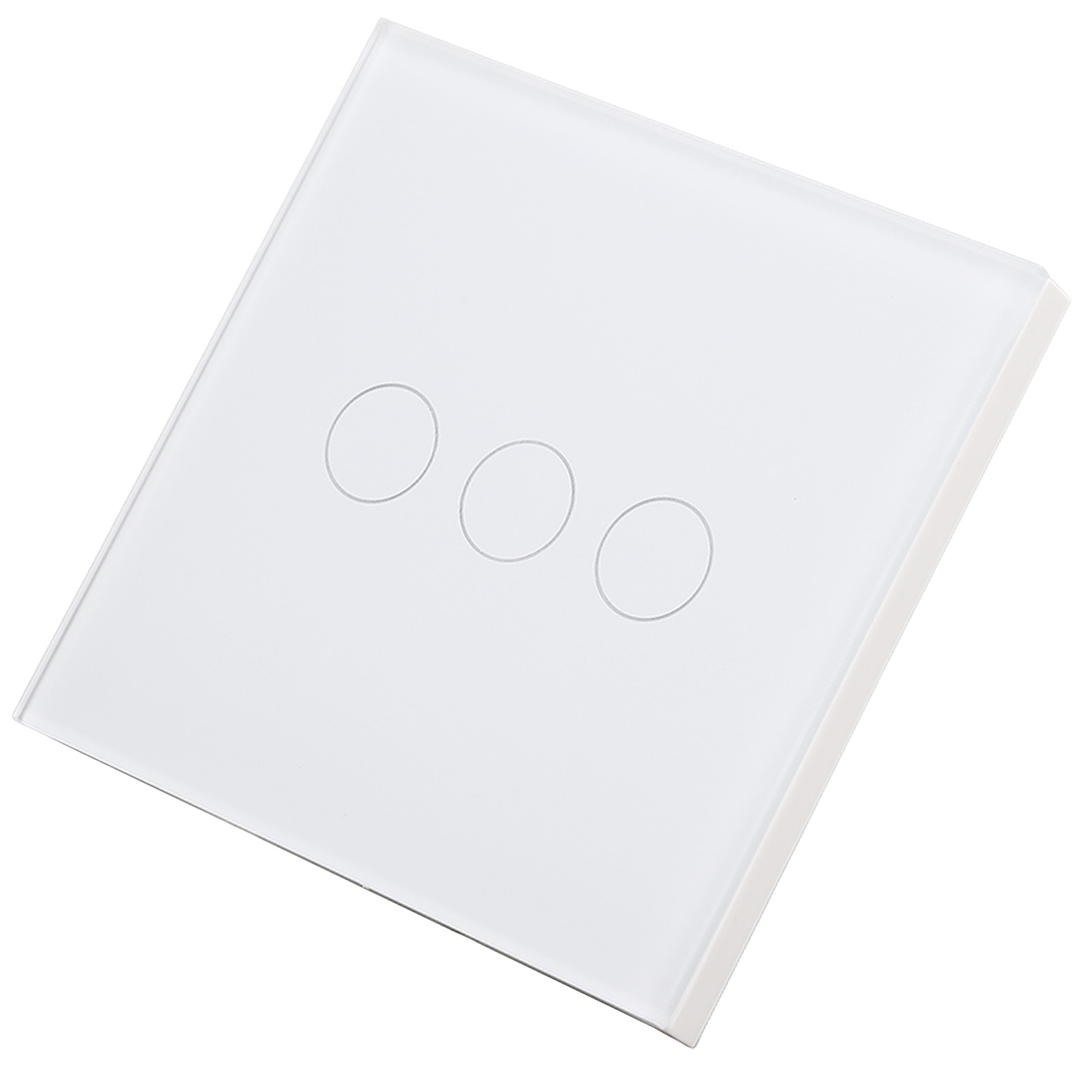Wandschalter Aus Weißem, Gehärtetem Glas Mit Touch-funktion, Einpolig, Zweipolig, Ohne Neutralleiter, Touch-bedienung, 110-240 V Ac, Elegante Ausführung.