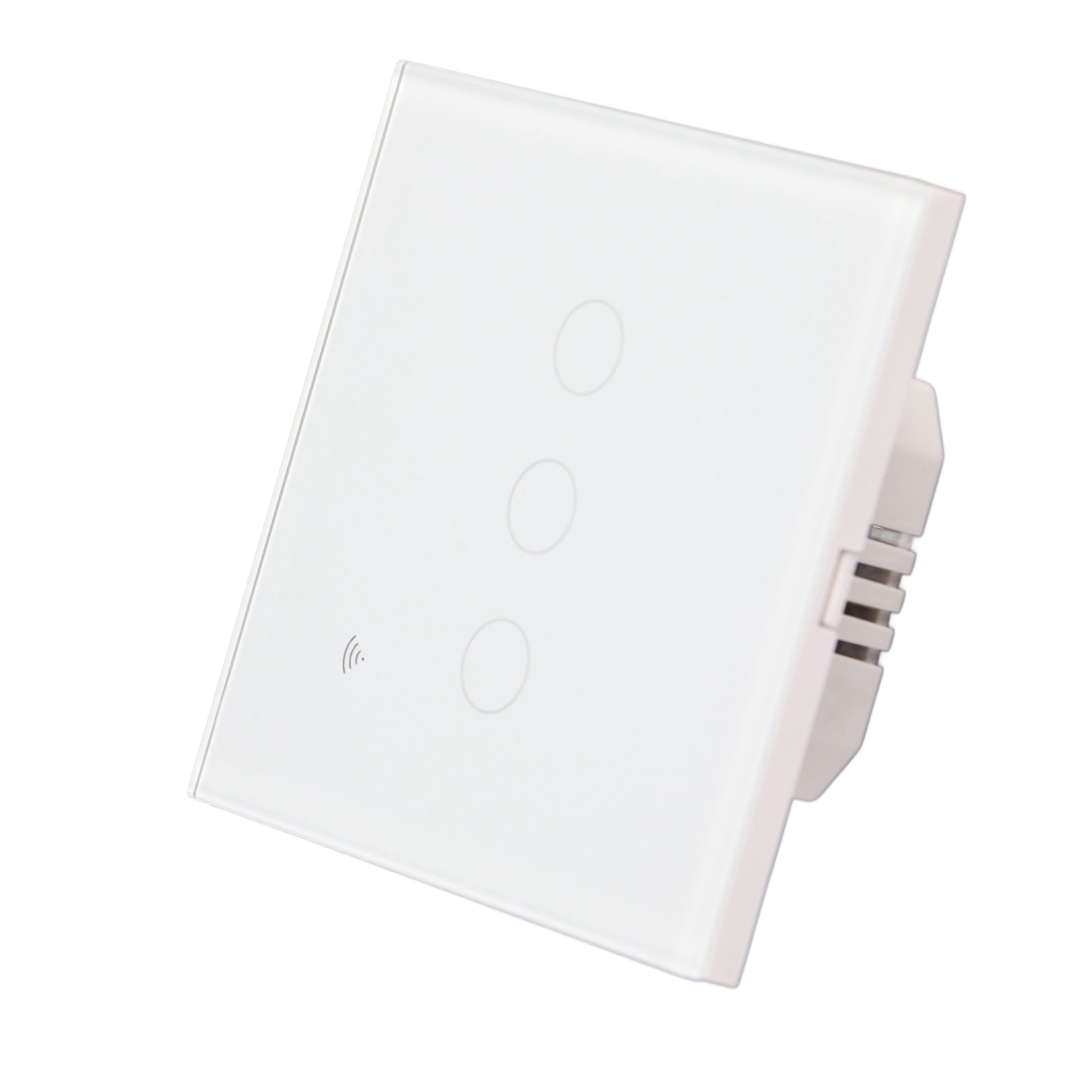 Intelligenter Wlan-schalter Mit 3 Touch-schaltern, Weiß, App-gesteuerte Fernbedienung, Elegant Und Modern, 110–240 V Wechselstrom