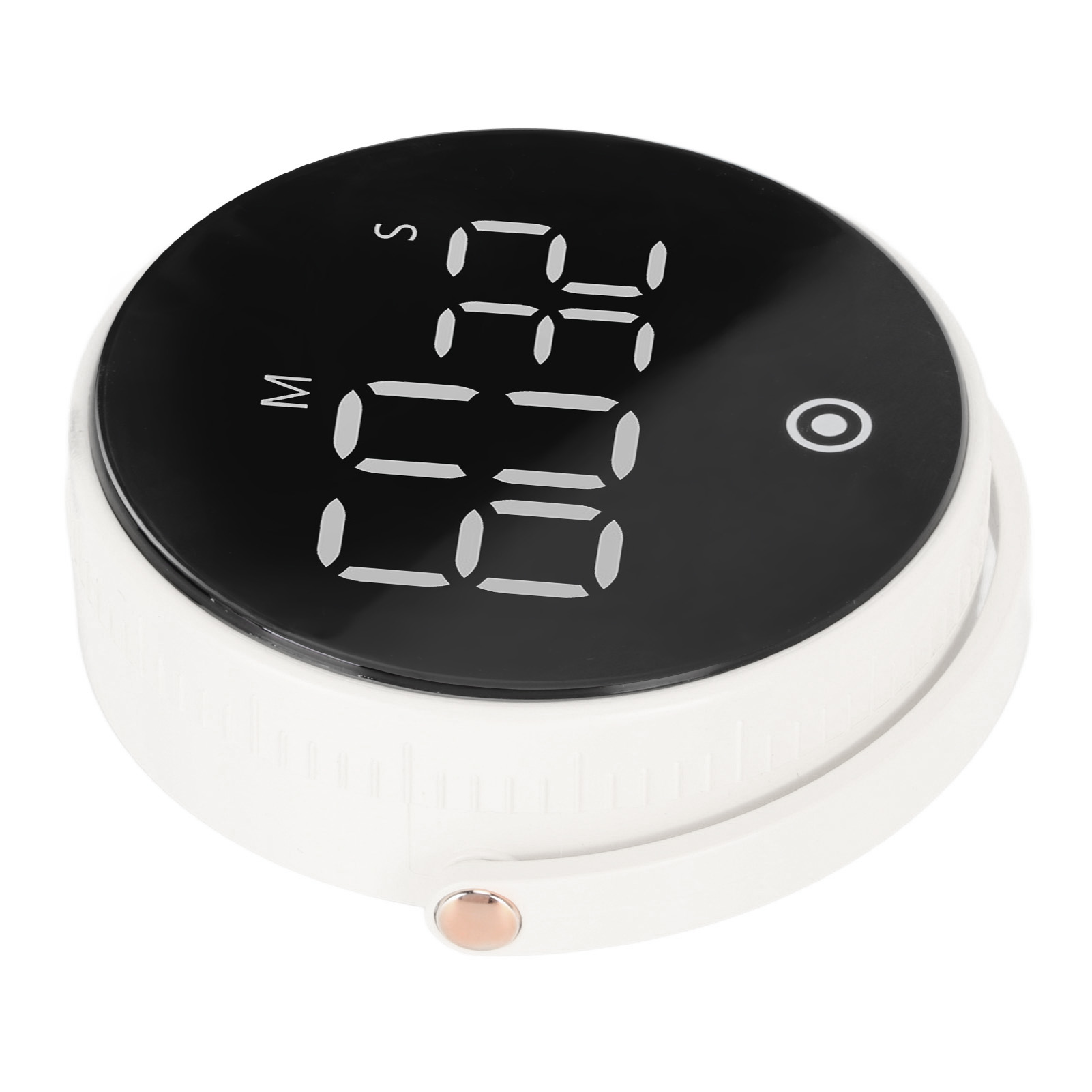 3-in-1 Geräuschloser, Magnetischer Dreh-led-digitaltimer, Abs-gehäuse, Silikonknöpfe, Weißer Küchentimer