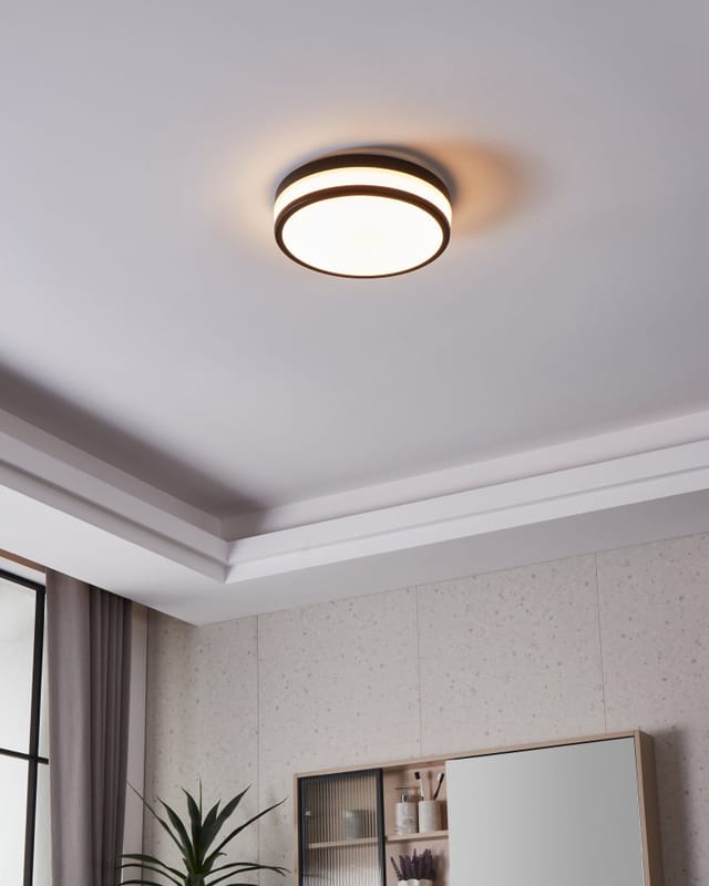 Eglo - led Deckenleuchte Palermo schwarz weiß ø 30 cm Deckenlampen & Kronleuchter
