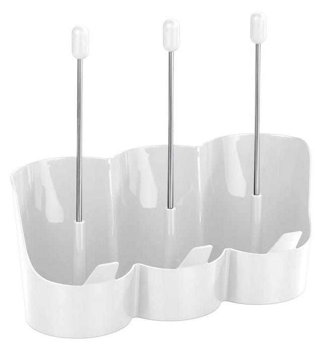 3er Flaschenhalter 29 x 12 cm - weiß - Universal Abtropfgestell für 3 Trinkflaschen - Wasser Trink Flaschen Thermosflasche Karaffen Halter Abtropf