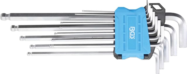 Bgs Technic - bgs Winkelschlüssel-Satz extra lang Zollgrößen Innensechskant/Innensechskant mit Kugelkopf 0.05 Zoll - 3/8 Zoll 13 teilig