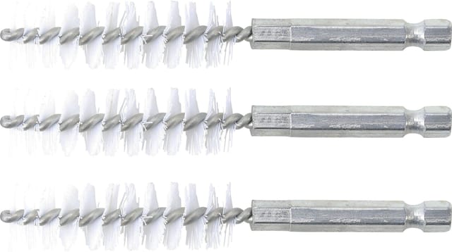 Nylonbürste 15 mm Antrieb Außensechskant 6,3 mm (1/4') 3-tlg.