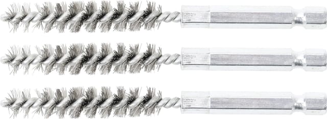 Stahlbürste 10 mm Antrieb Außensechskant 6,3 mm (1/4') 3-tlg.