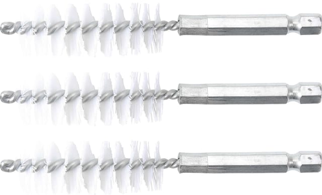 Nylonbürste 17 mm Antrieb Außensechskant 6,3 mm (1/4') 3-tlg.