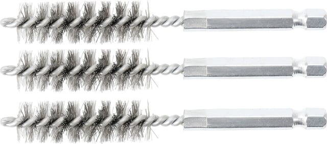 Stahlbürste 13 mm Antrieb Außensechskant 6,3 mm (1/4') 3-tlg.