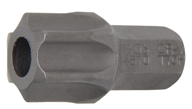 Bgs Technic - Bit Länge 30 mm Antrieb Außensechskant 10 mm (3/8') T-Profil (für Torx) mit Bohrung T70