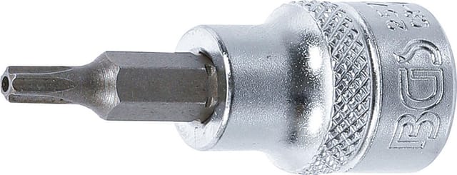 BGS Bit-Einsatz Antrieb Innenvierkant 10 mm (3/8") T-Profil (für Torx) mit Bohrung T20 - 2571