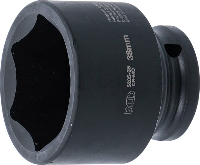 Bgs Technic - Kraft-Steckschlüssel-Einsatz Sechskant Antrieb Innenvierkant 12,5 mm (1/2') sw 38 mm