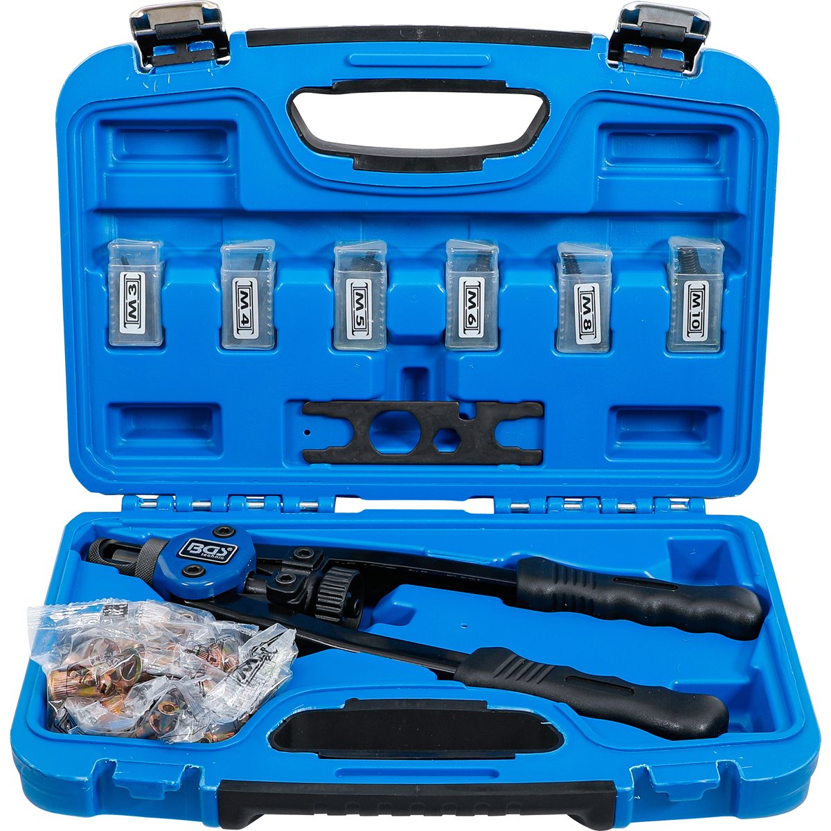 BGS TECHNIC Nietmutternzangen-Set, M3 - M10, 68-teilig