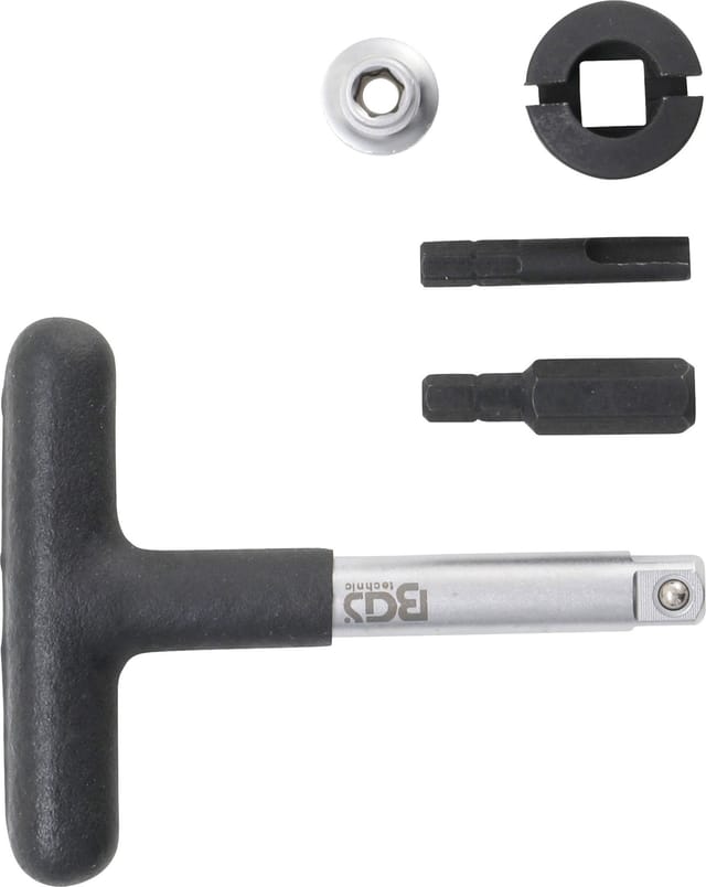 Bgs Technic - Universal-Öldienst-Schlüssel-Satz für Kunststoff-Ölablassschrauben Antrieb Außensechskant 6,3 mm (1/4') / Abtrieb Außenvierkant 10 mm