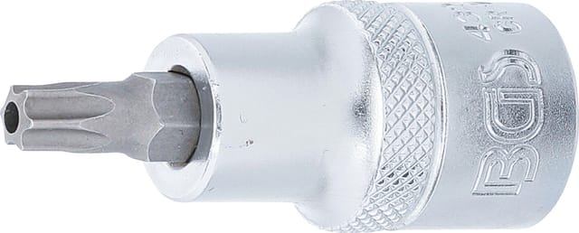 BGS Bit-Einsatz Antrieb Innenvierkant 12,5 mm (1/2") T-Profil (für Torx) mit Bohrung T40 - 4326