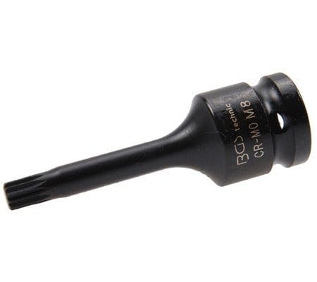 BGS Kraft-Bit-Einsatz Antrieb Innenvierkant 12,5 mm (1/2") Innenvielzahn (für XZN) M8 - 5482-M8
