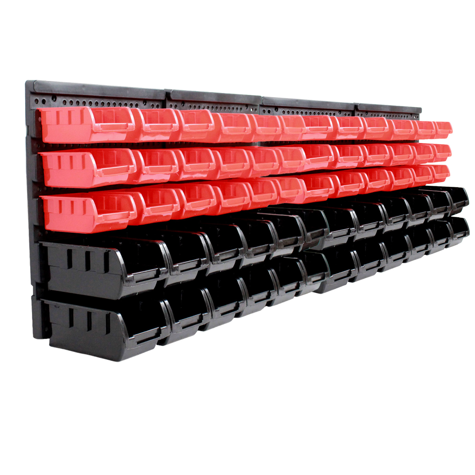 2er Set Stapelboxen Mit Wandregal Rot 32 Tlg, Kleinteilemagazin
