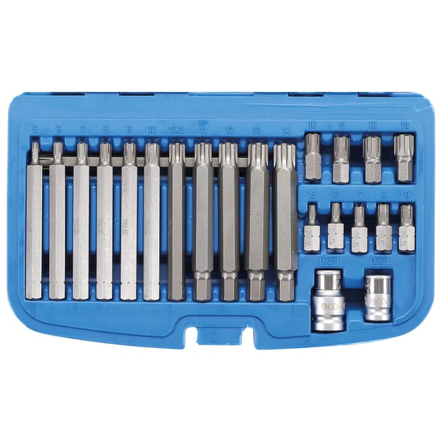 Bgs Technic - Bit-Satz Antrieb Außensechskant 10 mm (3/8') Keil-Profil (für Ribe) 22-tlg.