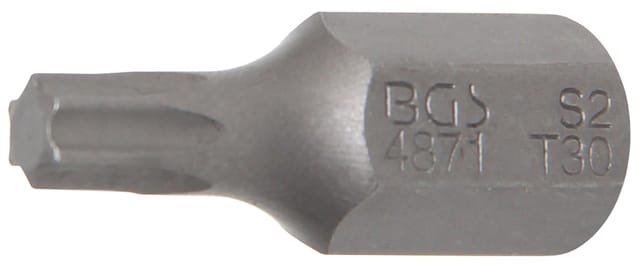 Bit Länge 30 mm Antrieb Außensechskant 10 mm (3/8') T-Profil (für Torx) T30