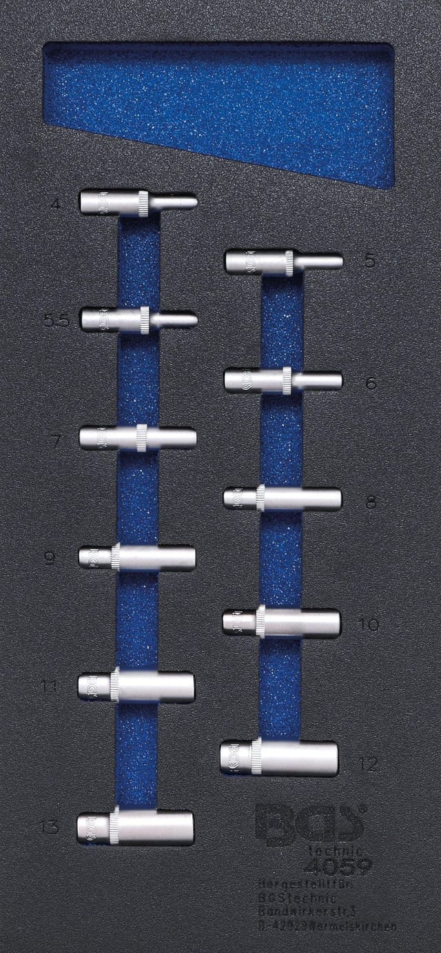 Bgs Technic - Werkstattwageneinlage 1/3: Steckschlüssel-Einsätze Sechskant 6,3 mm (1/4') tief 11-tlg.