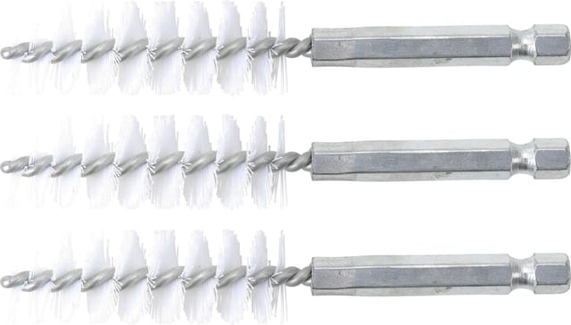 Nylonbürste 16 mm Antrieb Außensechskant 6,3 mm (1/4') 3-tlg.