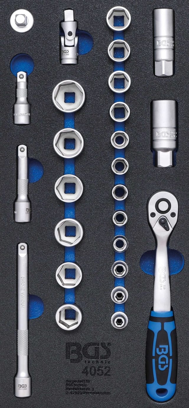 Bgs Technic - Werkstattwageneinlage 1/3: Steckschlüssel-Satz 10 mm (3/8') 26-tlg.