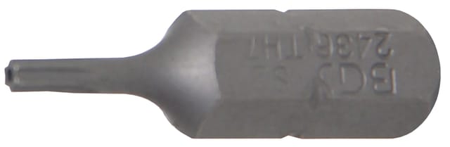 Bit Länge 25 mm Antrieb Außensechskant 6,3 mm (1/4') T-Profil (für Torx) mit Bohrung T7