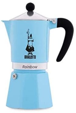 Bialetti - Rainbow Italienische Espresso-Kaffeemaschine, 6 Tassen, Aluminium, Blau