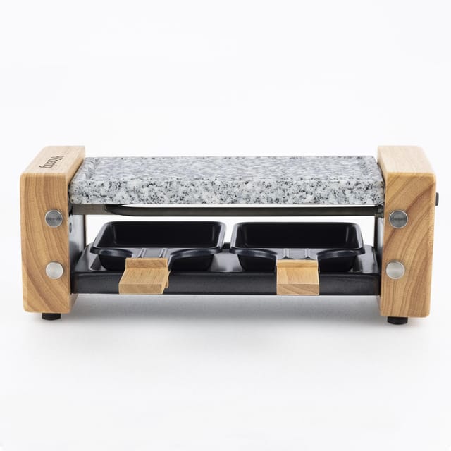 Hkoenig WOD2 Raclettegerät Holz und Grau 350 W