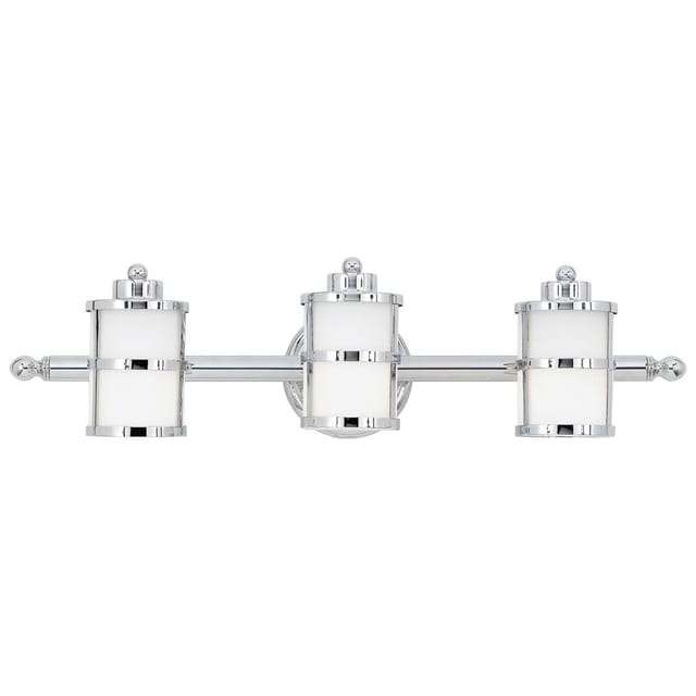Elstead - Wandleuchte Lampe Spiegelleuchte Badezimmerlampe 3 flammig chrom Glas led l 66cm