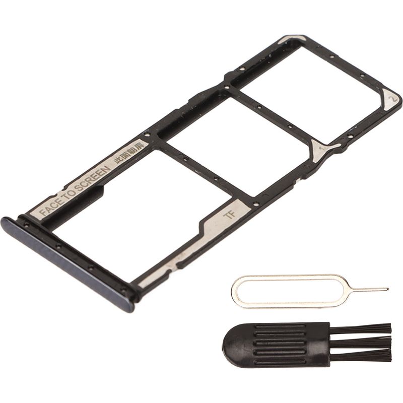Set Aus 2 Schwarzen Sim-kartenhaltern Aus Kunststoff Mit Stift, Kompatibel Mit Xiaomi Redmi Note 10, Unterstützt Zwei Nano-sim-steckplätze.