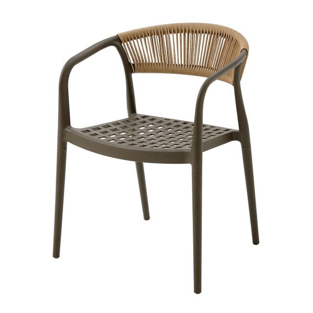 Gartenstuhl Solaro Uv-beständiges Pp & Handgeflochtene Seil-rückenlehne Anthrazit 1 Stuhl