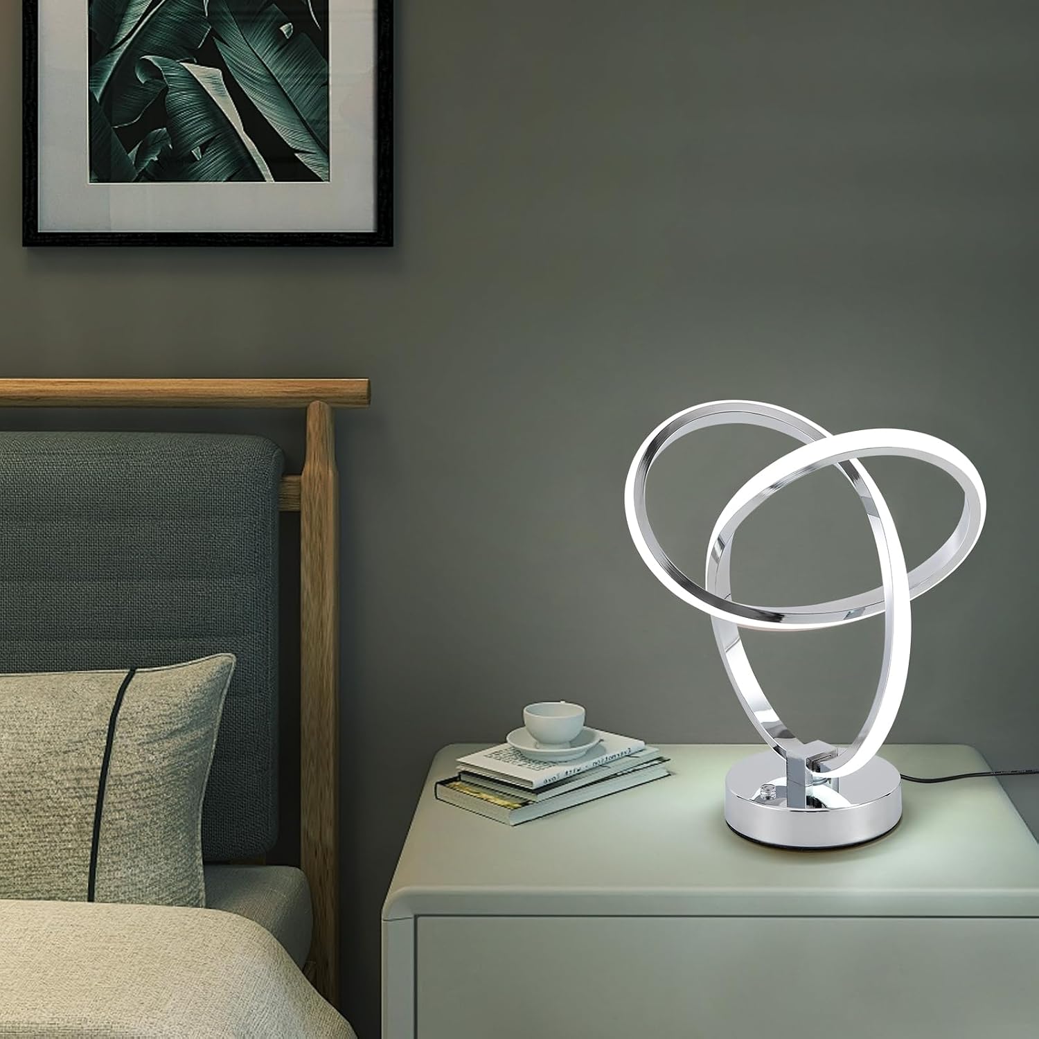 Led Nachttischlampe Touch Dimmbar, Tischlampe Rgb 7 Farben & 3 Helligkeitsstufen, Modernes Design Mit Kleeblatt-motiv, Stabile Basis, Ideal Für Wohnzimmer & Schlafzimmer