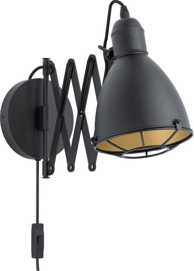 Eglo Wandleuchte Treburley E27 schwarz-gold Stahl