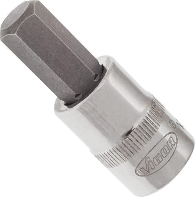 Vigor - Innensechskant Schraubendreher-Einsatz ∙ V2279N ∙ 3/8 Zoll (10 mm) Vierkant hohl ∙ Innen Sechskant Profil ∙ sw 10 mm