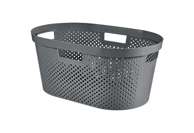 Curver Infinity Dots Wäschekorb grau 40 Liter