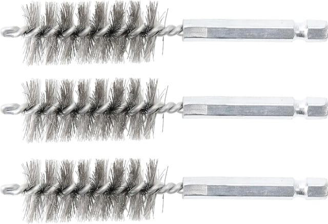 Bgs Technic - Stahlbürste 19 mm Antrieb Außensechskant 6,3 mm (1/4') 3-tlg.