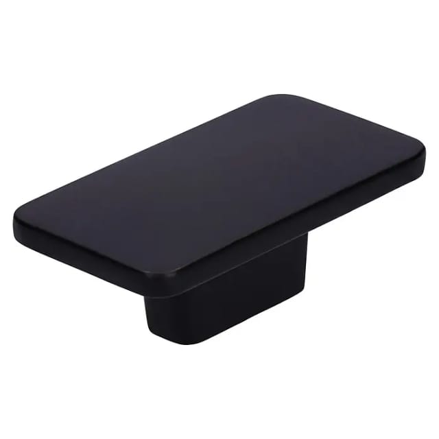 Siro - Möbelknopf Biris Breite 58x33mm - Möbelknauf rechteckig aus Metall, Zinkdruckguss schwarz matt