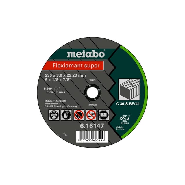 Metabo Flexiamant super 180x3,0x22,23 Stein, Trennscheibe, gerade Ausführung 25 Stk