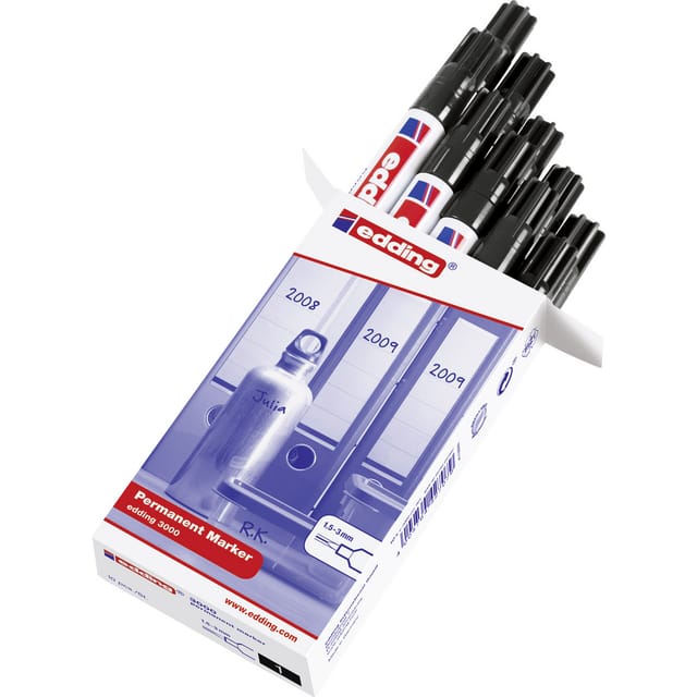 3000 4-30000-001 Permanentmarker Schwarz wasserfest: Ja - Edding
